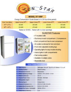 Sunstar ST-16RFBSS 16 cu. ft. Low Voltage Solar DC Powered Refrigerato -  Ben's Discount Supply